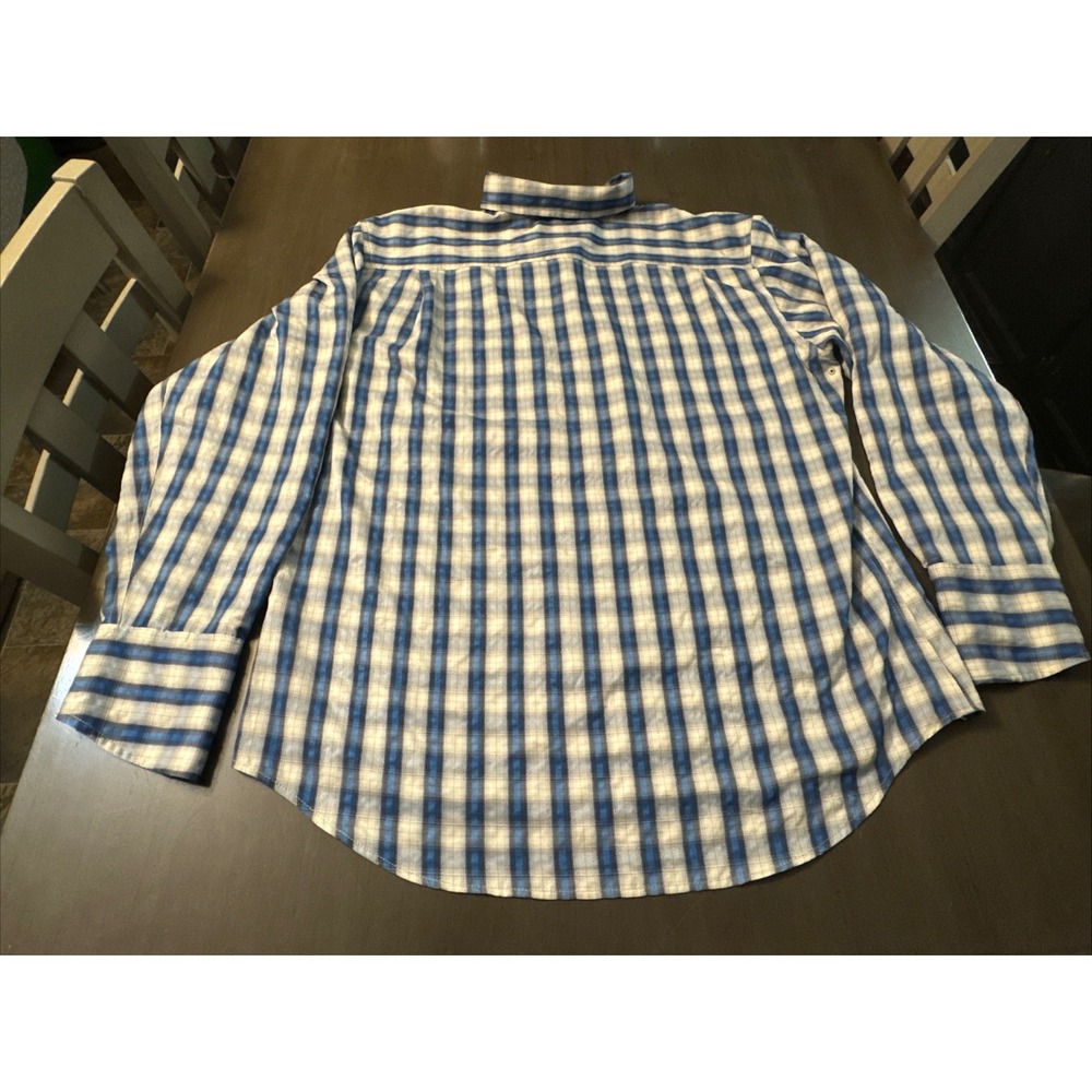 CC Filson Vented Long Sleeve Button Down Shirt Men Sz L Large Blue Plaid Pockets - Picture 4 of 8
